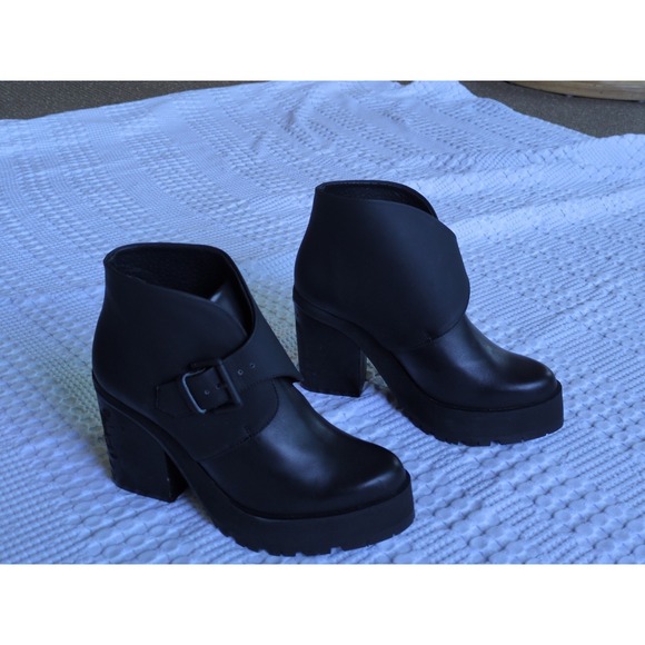 Miista Shoes - Miista Heeled Ankle Platform Boots FLAWS Black Size 8.5 US 39 EU